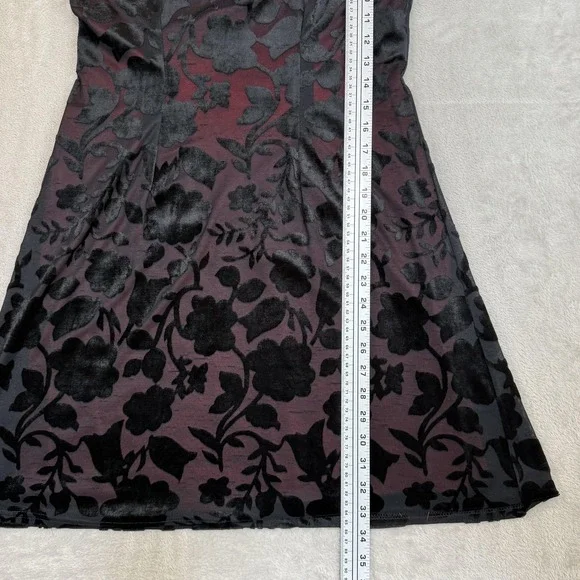Vtg‎ Black Velvet Burnout Dress Womens 8 Sheer Mesh Y2K Whimsigoth Fairy Grunge - Picture 12 of 13